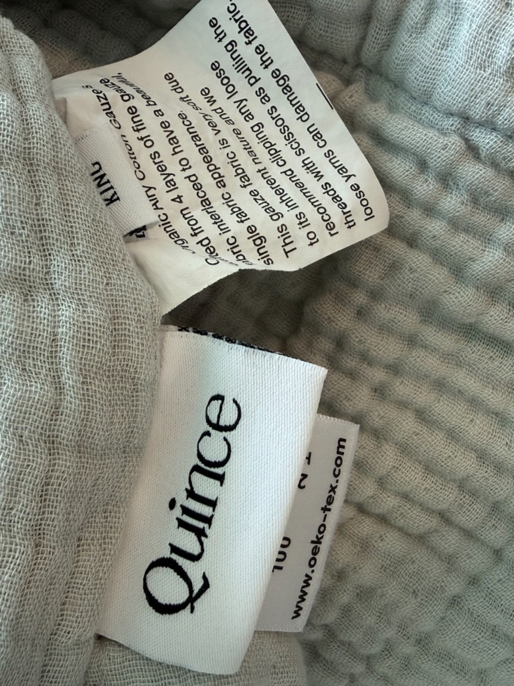 Quince Organic Cotton Gauze Blanket King/Cal King Mist !!SET!! - Picture 8 of 10